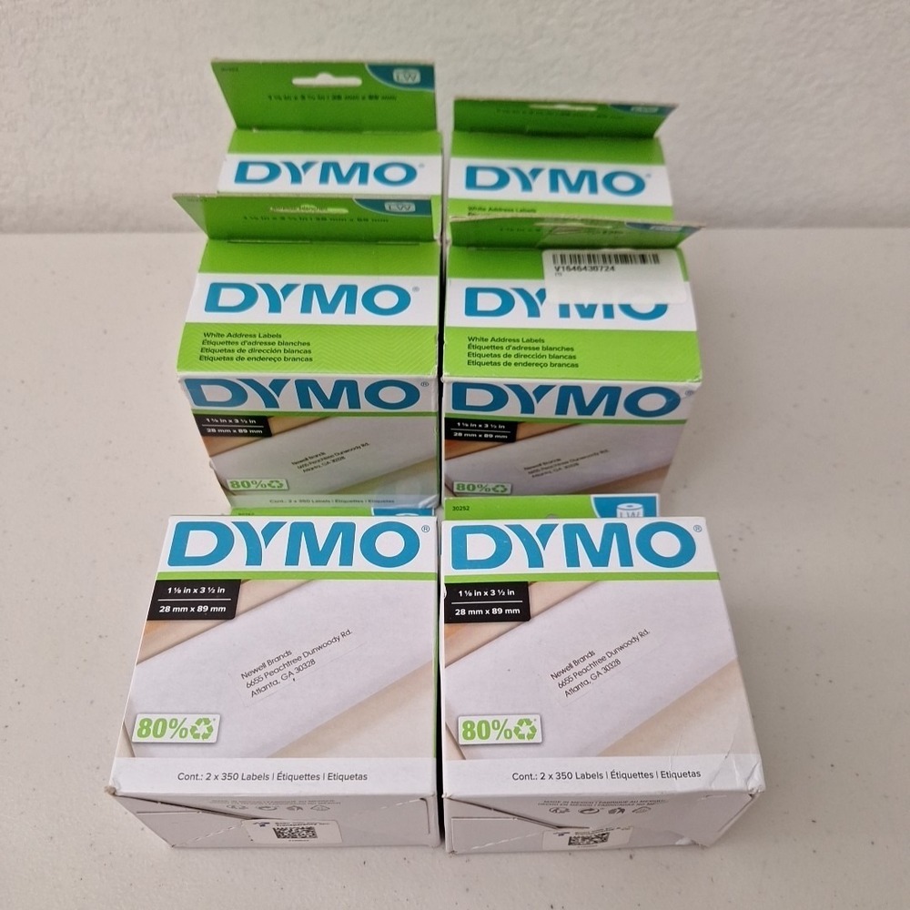 DYMO LabelWriter LW White Address Labels 1 1/8 in x 3 1/2 in NEW IN BOX Set Of 6